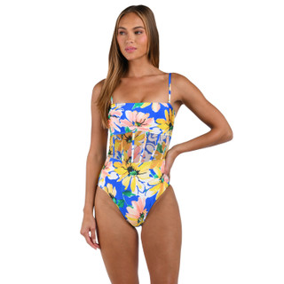 Thumbnail 1: SUNSHINE 79 Womens Sunflower Bandeau One-Piece Swimsuit 