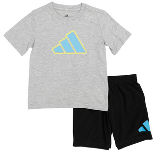 Thumbnail 1: Adidas Boy's 2 Pc Short Sleeve Logo Tee Short Set 