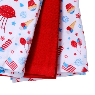 Thumbnail 3: Rockhill Home 3 Pk Americana Kitchen Towels 