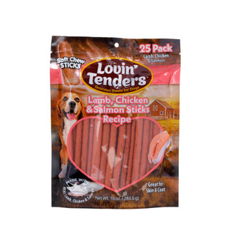 Thumbnail 1: Lovin' Tenders 10 oz Lamb Chicken & Salmon Stick Dog Treats 