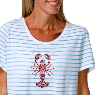 Thumbnail 3: Coral Bay Women's Short Sleeve Embellished Lobster Tee 