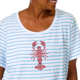 Thumbnail 4: Coral Bay Plus Short Sleeve Embellished Lobster Tee 