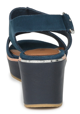 Thumbnail 5: DONALD PLINER Womens Navy Cut Out Upper Wedge Sandals 