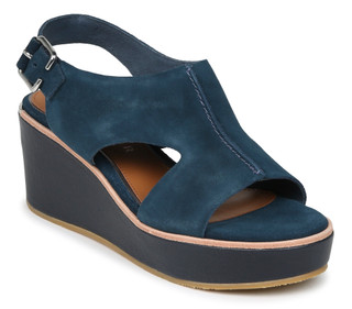 Thumbnail 1: DONALD PLINER Womens Navy Cut Out Upper Wedge Sandals 