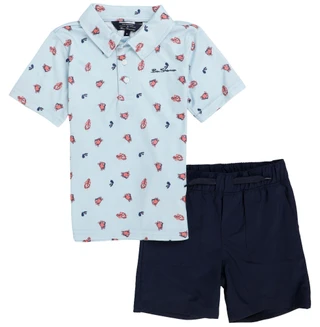 Thumbnail 1: Ben Sherman Boy's Short Sleeve Tech Crab Polo Short Set 