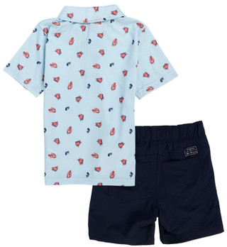 Thumbnail 2: Ben Sherman Boy's Short Sleeve Tech Crab Polo Short Set 