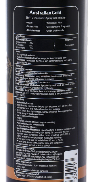 Thumbnail 3: AUSTRALIAN GOLD 6 oz Instant Bronzer SPF 15 Continuous Spray Sunscreen 