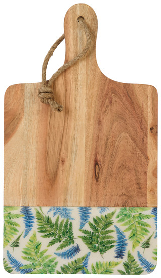 Thumbnail 1: Boston International 16x9 Arwea Mango Wood & Enamel Cutting Board 