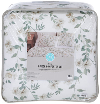Thumbnail 2: Martha Stewart King Size 3 Pc Hazel Floral Comforter Set 