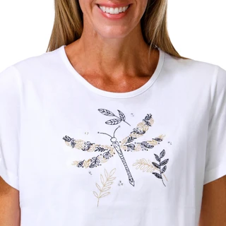 Thumbnail 3: Coral Bay Petite Short Sleeve Embellished Dragonfly Tee 
