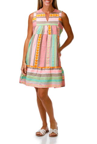 Thumbnail 1: Dash Women's Sleeveless Directional Stripe Dress 