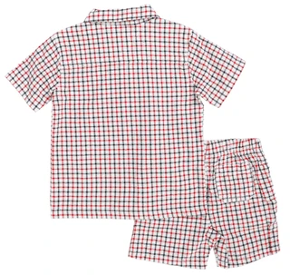 Thumbnail 3: Tommy Hilfiger Toddler Boy's Short Sleeve Plaid Button Down Top Short Set 