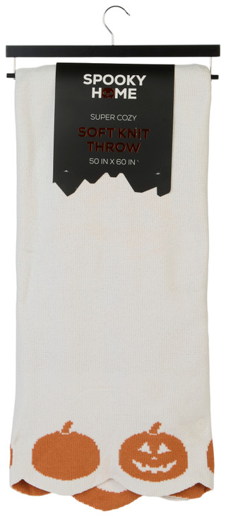 Thumbnail 1: Spooky Home 50x60 Pumpkin Soft Knit Throw Blanket 