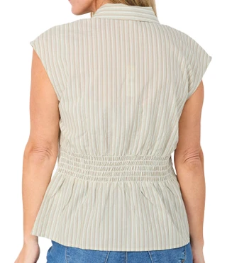 Thumbnail 2: MAX STUDIO Women's Short Sleeve Collared Button Down Shirt 
