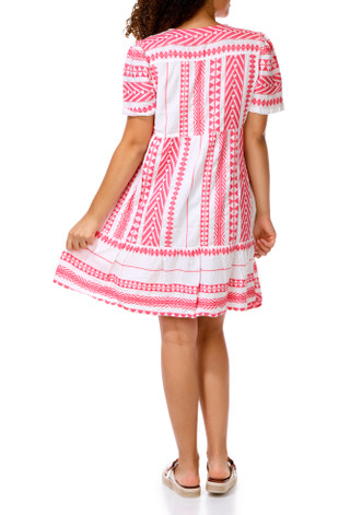 Thumbnail 4: Dash Women's Short Sleeve Directional Stripe Dress 