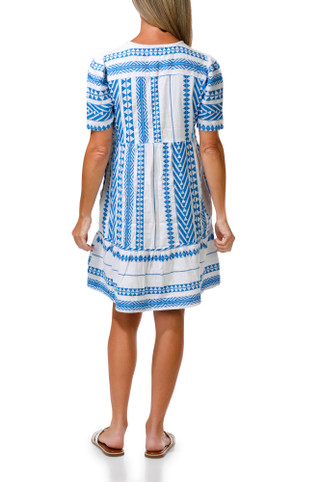 Thumbnail 5: Dash Women's Short Sleeve Directional Stripe Dress 