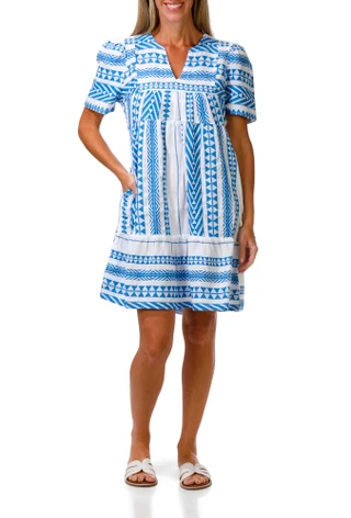 Thumbnail 2: Dash Women's Short Sleeve Directional Stripe Dress 