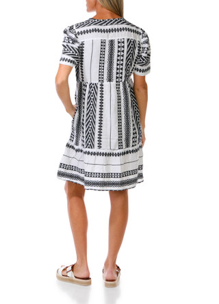 Thumbnail 2: Dash Women's Short Sleeve Directional Stripe Dress 