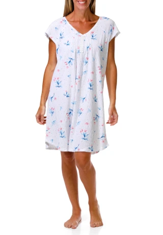 Thumbnail 1: Miss Elaine Women's Short Sleeve Sleep Dress 
