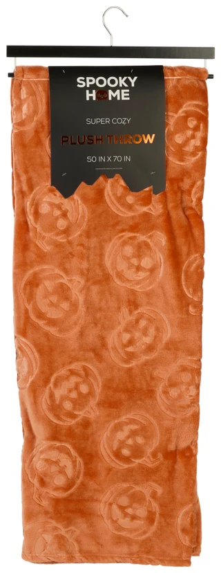 Thumbnail 1: Spooky Home 50x70 Pumpkin Plush Throw Blanket 