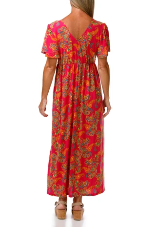 Thumbnail 2: HARLOW & ROSE Women's Flutter Sleeve Maxi Dress 