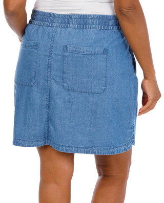 Thumbnail 2: Kate Park Women's Plus Chambray Denim Skort  