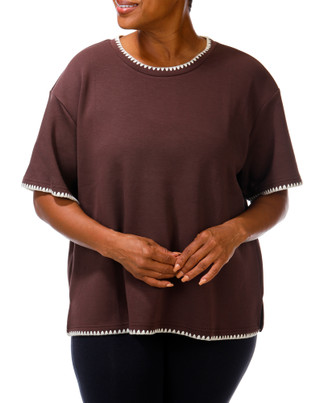 Thumbnail 1: MAGASCHONI Women's Plus Whipstitch Trim Top  