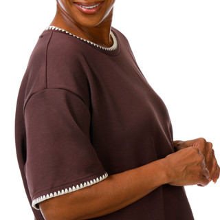 Thumbnail 4: MAGASCHONI Women's Plus Whipstitch Trim Top  
