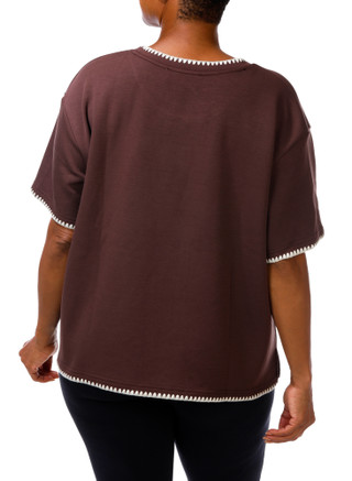 Thumbnail 5: MAGASCHONI Women's Plus Whipstitch Trim Top  