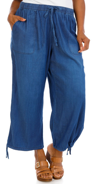 Thumbnail 1: Sanctuary Women's Plus Chambray Denim Pants  