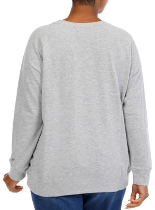 Thumbnail 2: Sable Sky Women's Plus Rhinestone Football Sweatshirt  