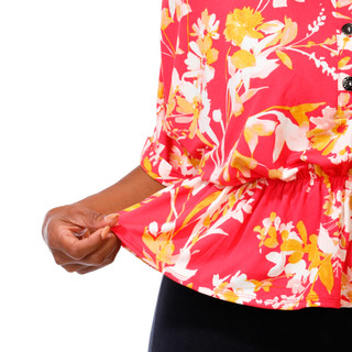 Thumbnail 2: Ava & Grace Women's Plus Peplum Collar Top  