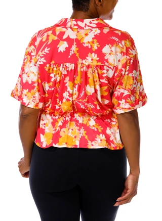 Thumbnail 4: Ava & Grace Women's Plus Peplum Collar Top  