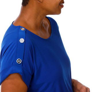Thumbnail 3: Ava & Grace Women's Plus Button Shoulder Top  