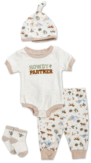 Thumbnail 1: Baby Essentials Baby Boys 4 Pc Pants Set  