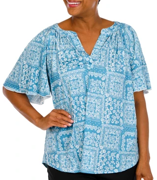 Thumbnail 1: Chenault Women's Plus Paisley Print Top 