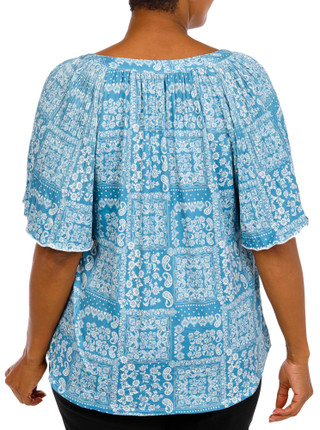 Thumbnail 3: Chenault Women's Plus Paisley Print Top 