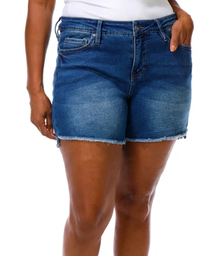 Thumbnail 1: Royalty by YMI Women's Plus Denim Shorts  