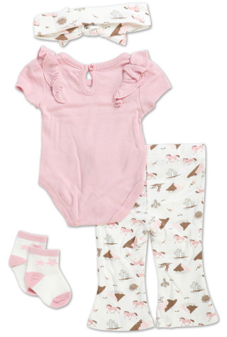 Thumbnail 2: Baby Essentials Baby Girls 4 Pc Pants Set 