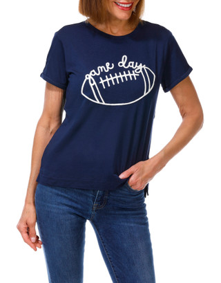 Thumbnail 1: Philosophy Women's Petite Game Day Soutach Football Tee 