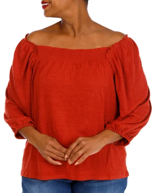 Thumbnail 1: MAX STUDIO Women's Plus Off Shoulder Top  