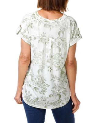 Thumbnail 2: Fifty Street Women's Floral Print Top  