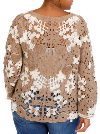 Thumbnail 3: Anneliese Women's Plus Crochet Cardigan  