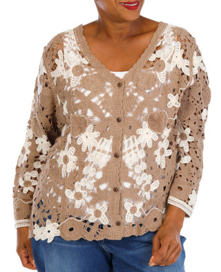 Thumbnail 1: Anneliese Women's Plus Crochet Cardigan  