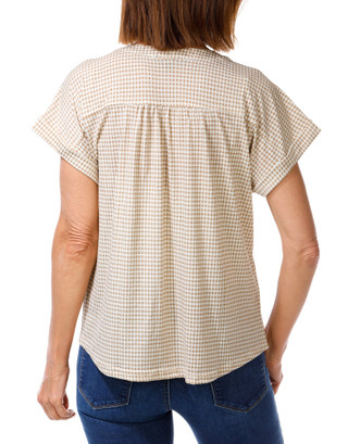 Thumbnail 2: Fifty Street Women's Gingham Print Button Down Top  