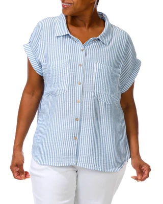 Thumbnail 1: Cavalini Women's Plus Button Down Top  