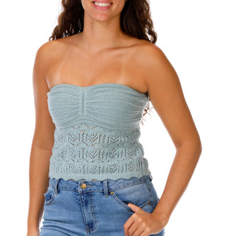 Thumbnail 1: Pink Rose Juniors Crochet Tube Top  