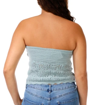 Thumbnail 2: Pink Rose Juniors Crochet Tube Top  