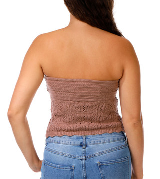 Thumbnail 2: Pink Rose Juniors Crochet Tube Top  