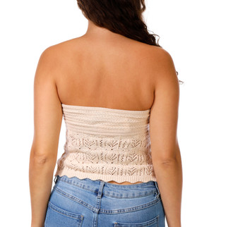 Thumbnail 2: Pink Rose Juniors Crochet Tube Top  